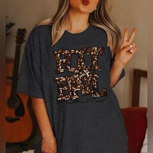 Sequin Football Mom T-shirt XL